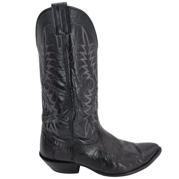 Vintage Nocona Exotic Black Teju Lizard Cowboy Boots Mens 10D Western Reptile - Picture 14 of 15